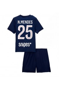 Fotbalové Dres Paris Saint-Germain Nuno Mendes #25 Dětské Domácí Oblečení 2025-26 Krátký Rukáv (+ trenýrky)